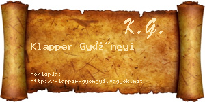Klapper Gyöngyi névjegykártya