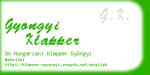 gyongyi klapper business card